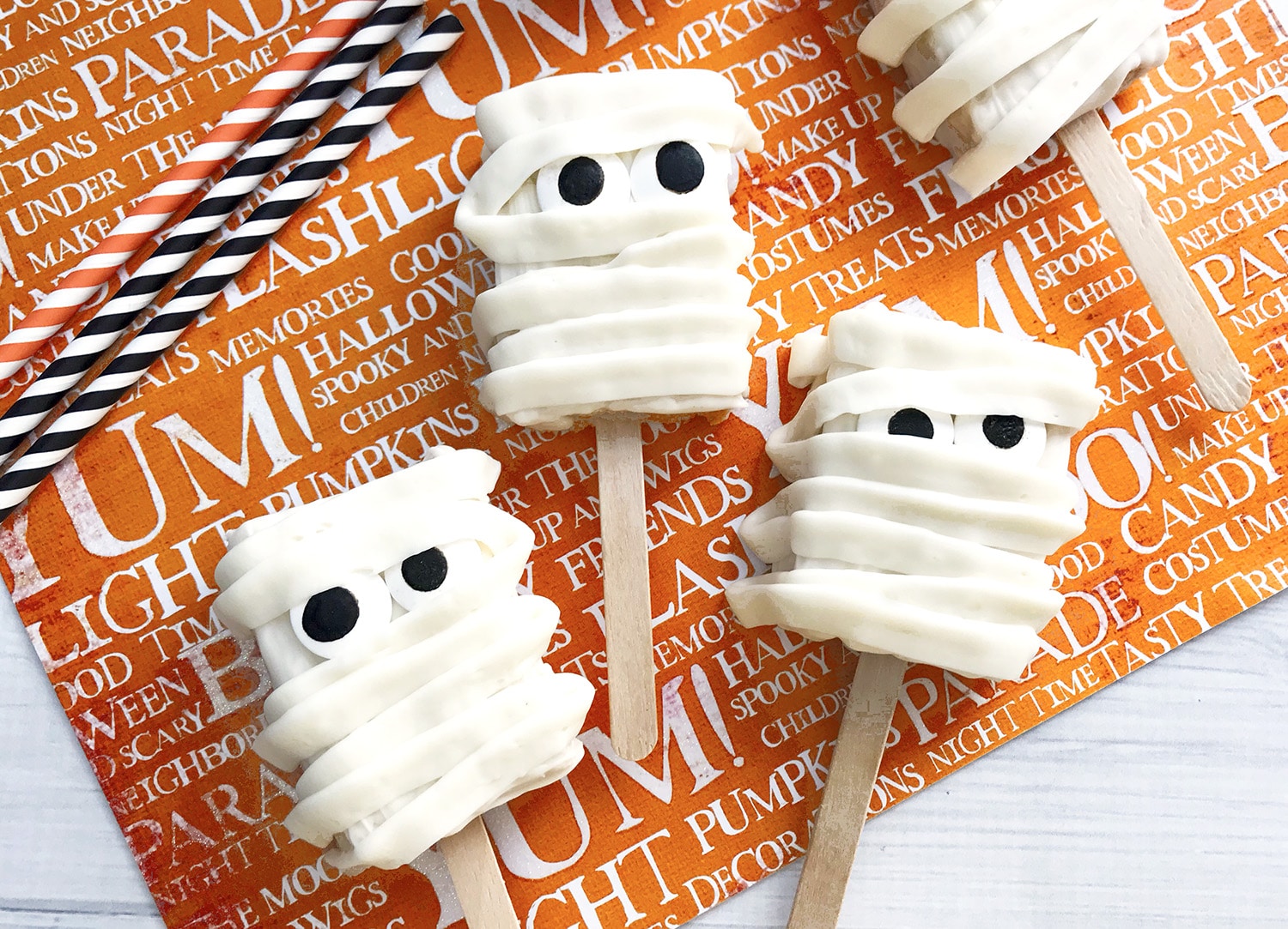 mummy halloween rice krispies treat