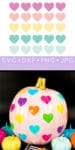 rainbow hearts svg and rainbow heart pumpkin