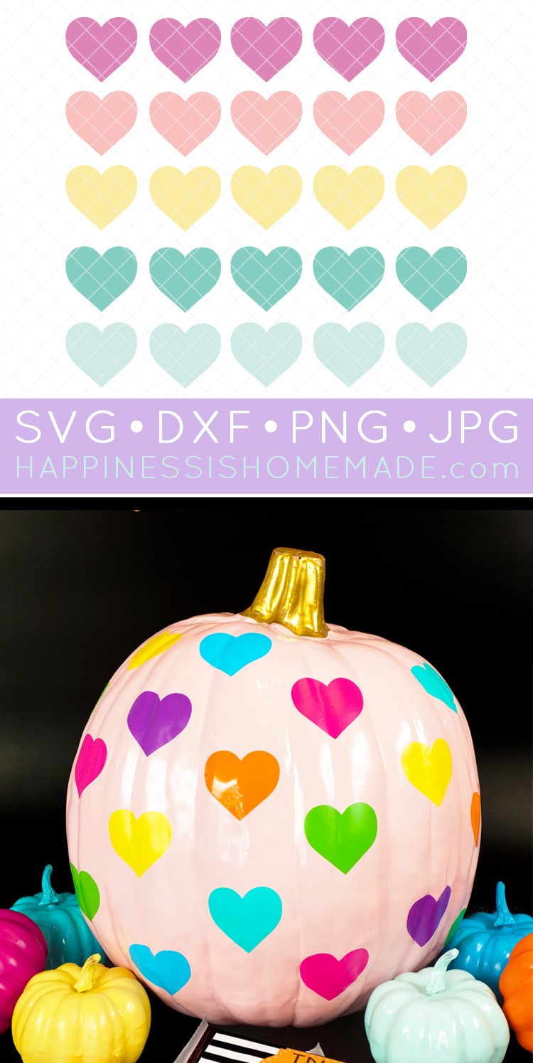 rainbow hearts svg and rainbow heart pumpkin