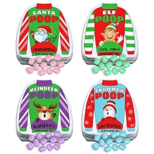elf, reindeer poop breath mints funny christmas stocking stuffers