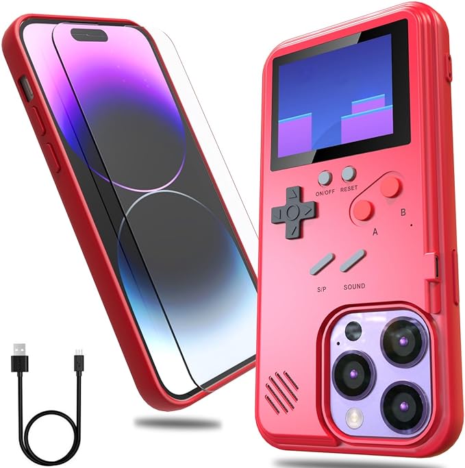 gameboy retro gaming console phone case in red