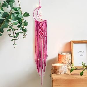 crescent moon wall tapestry macrame hanging
