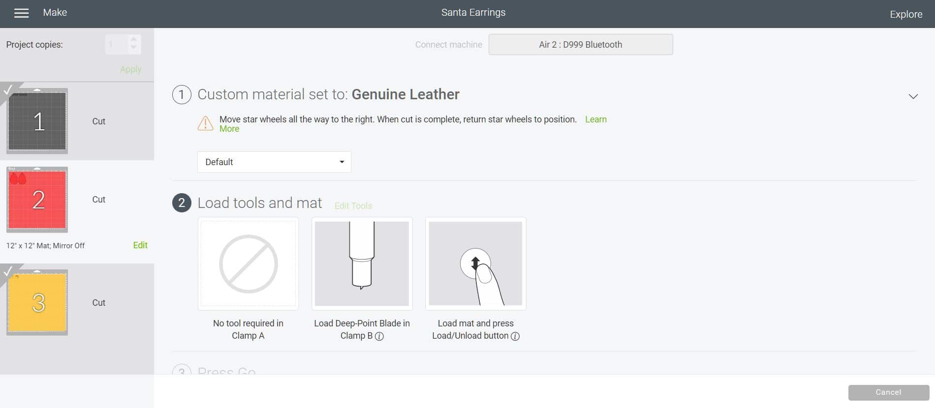 material selection set tp genuine leather in design space