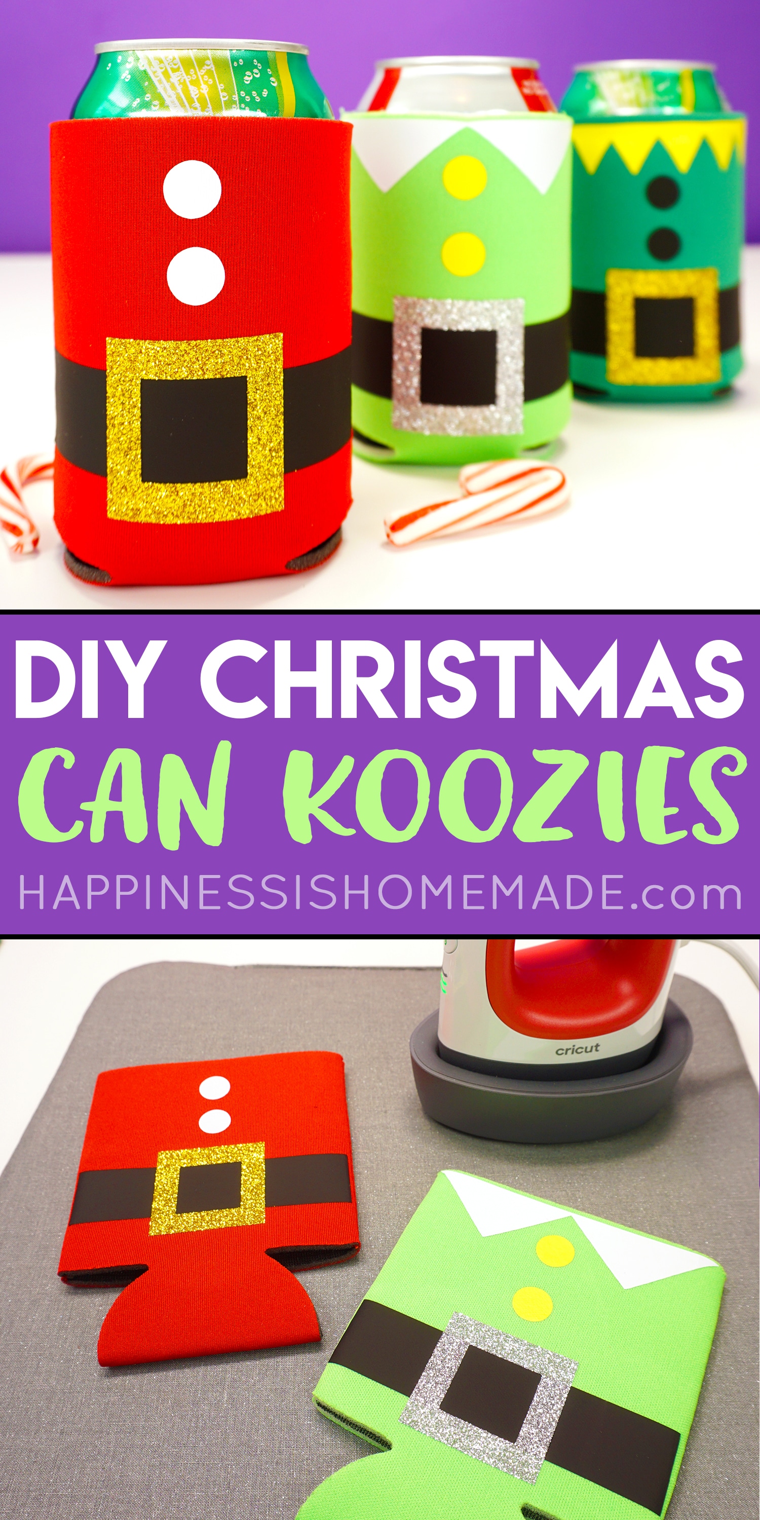 DIY christmas can koozies