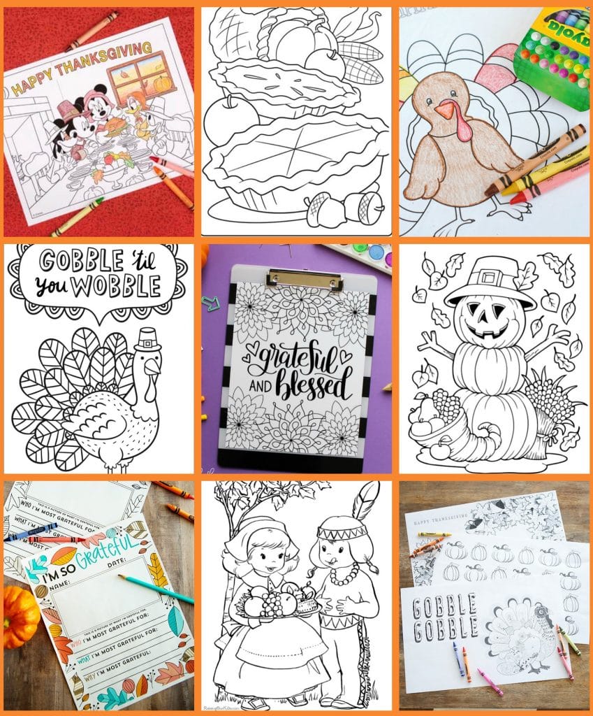 free printable thanksgiving coloring pages 