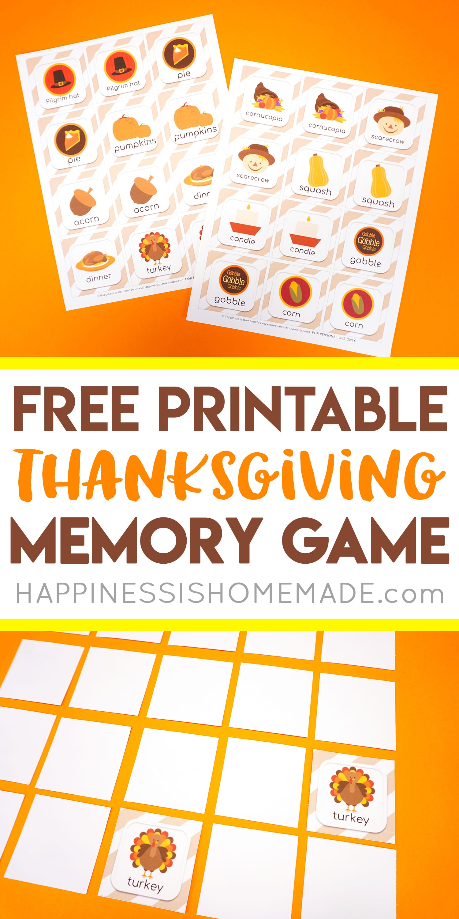 free printable thanksgiving memory game