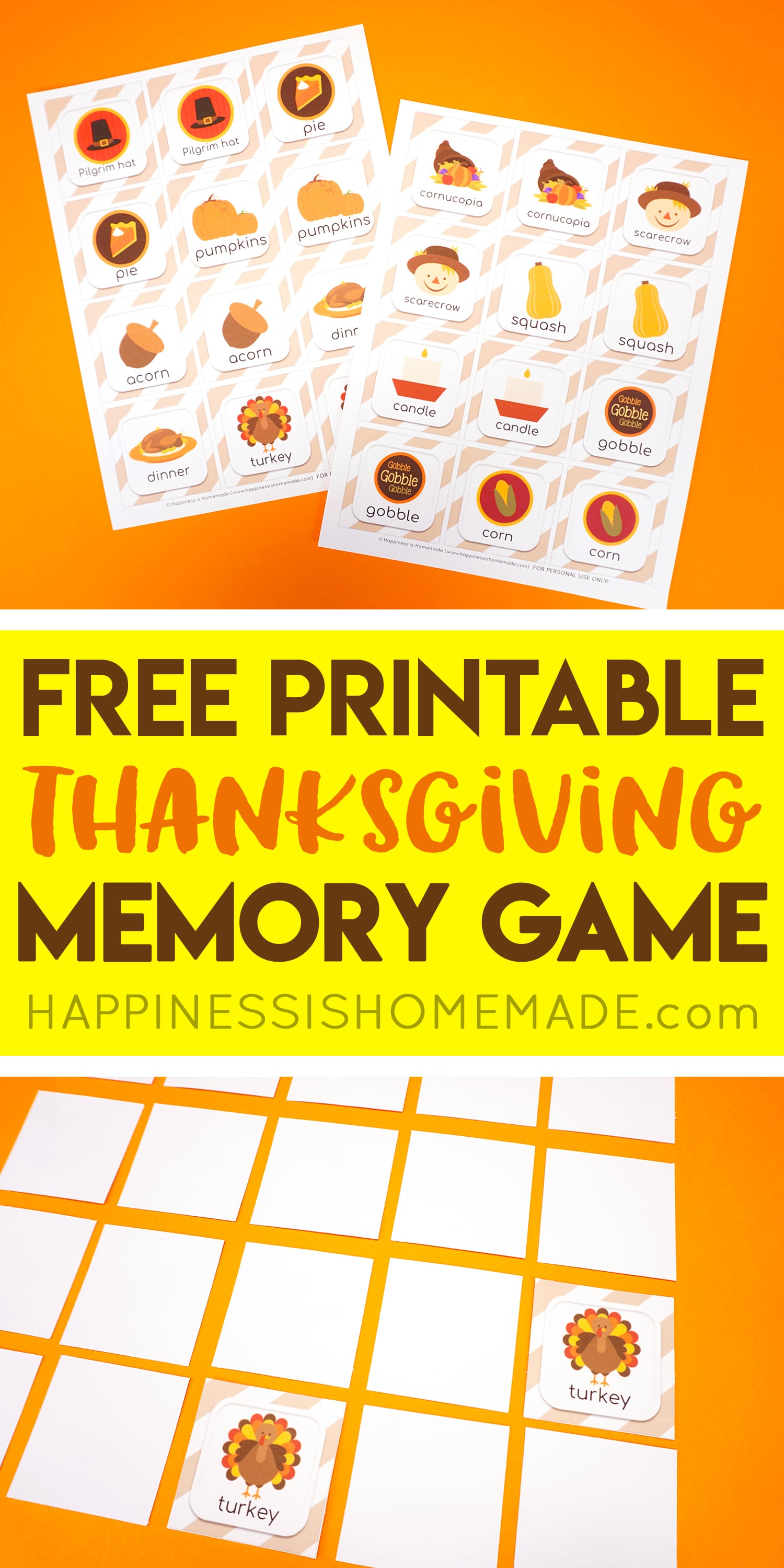free printable thanksgiving memory game