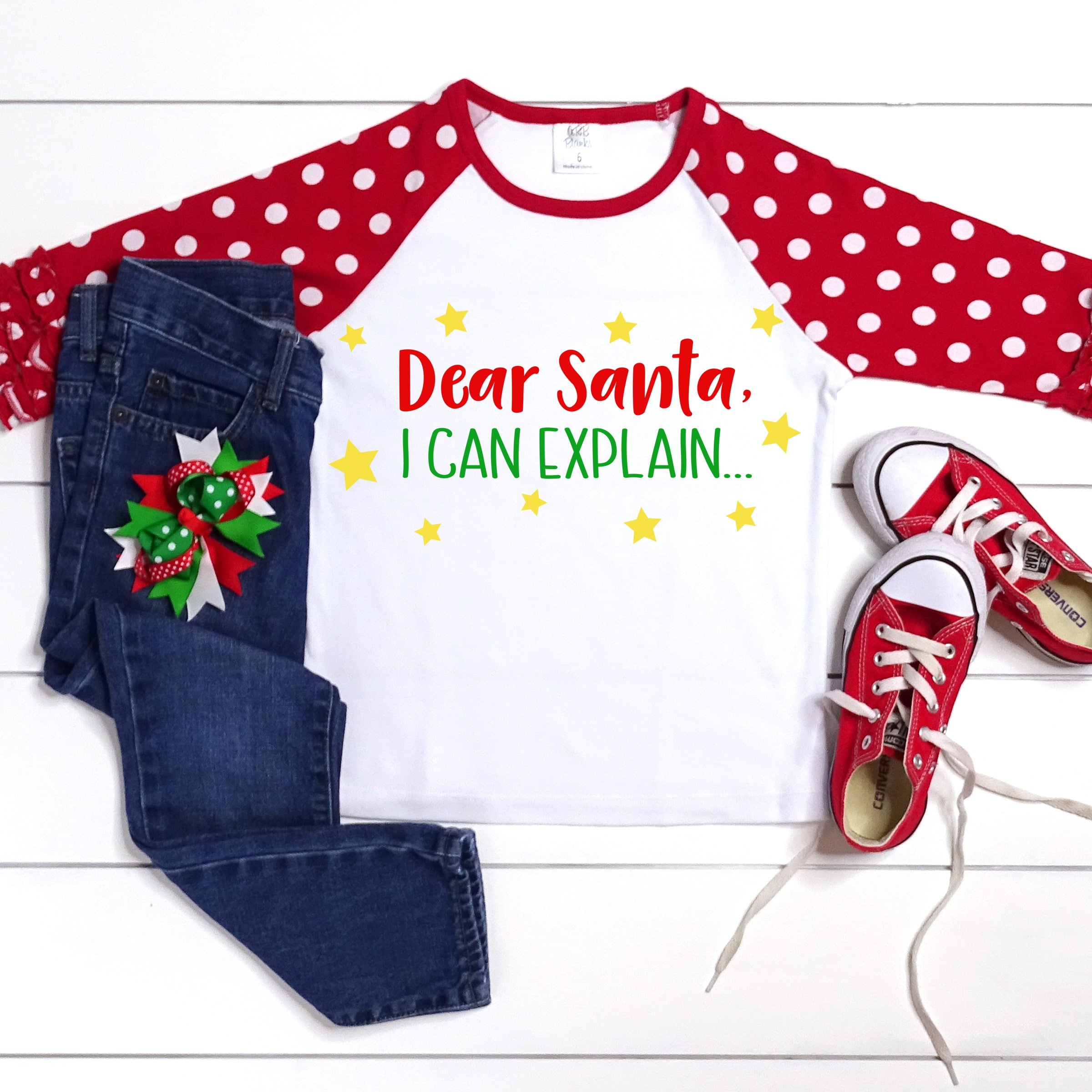 dear santa i can explain svg file on shirt with accessories