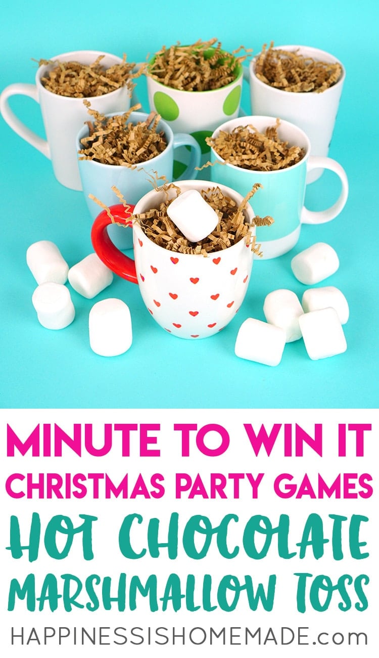 minute to win it christmas party games hot chocolate marshmallow toss game