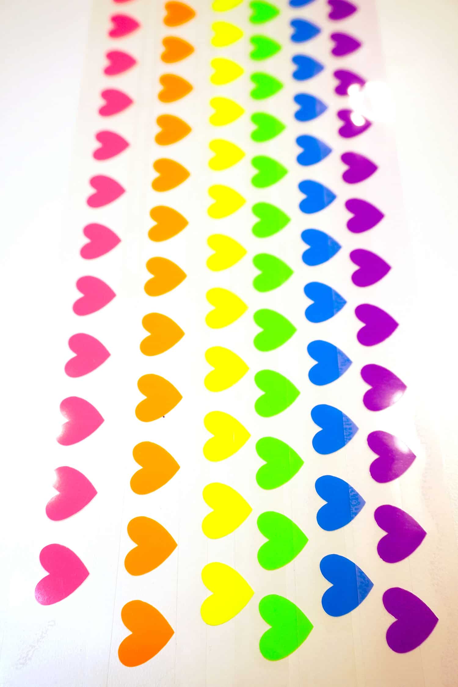 rainbow hearts cut with cricut explore air