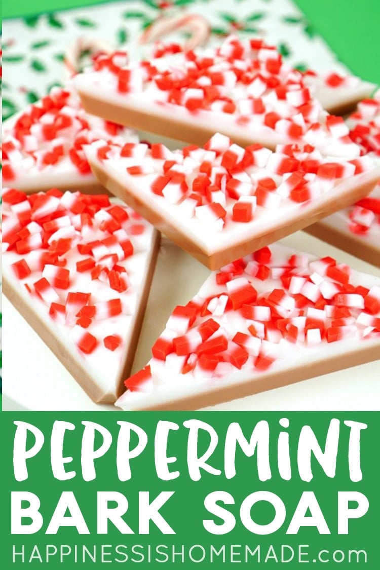 Peppermint Bark Soap on a plate