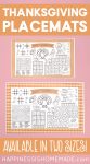 thanksgiving kids placemats 