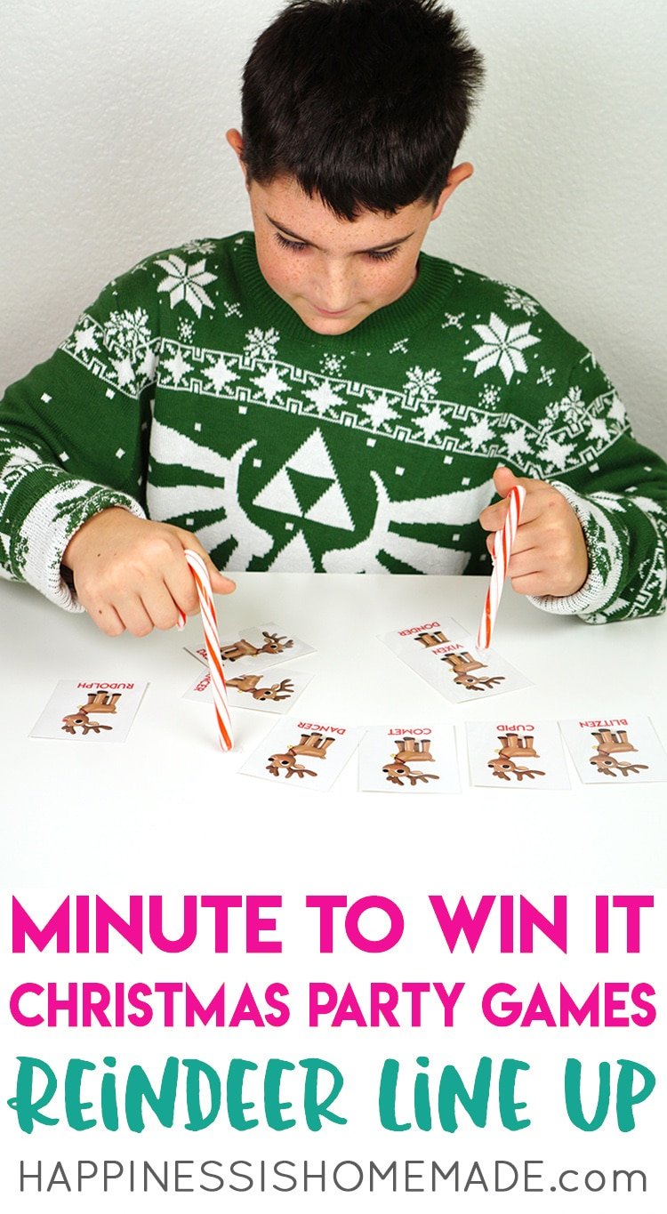 reindeer line up minute to win it christmas game for parties