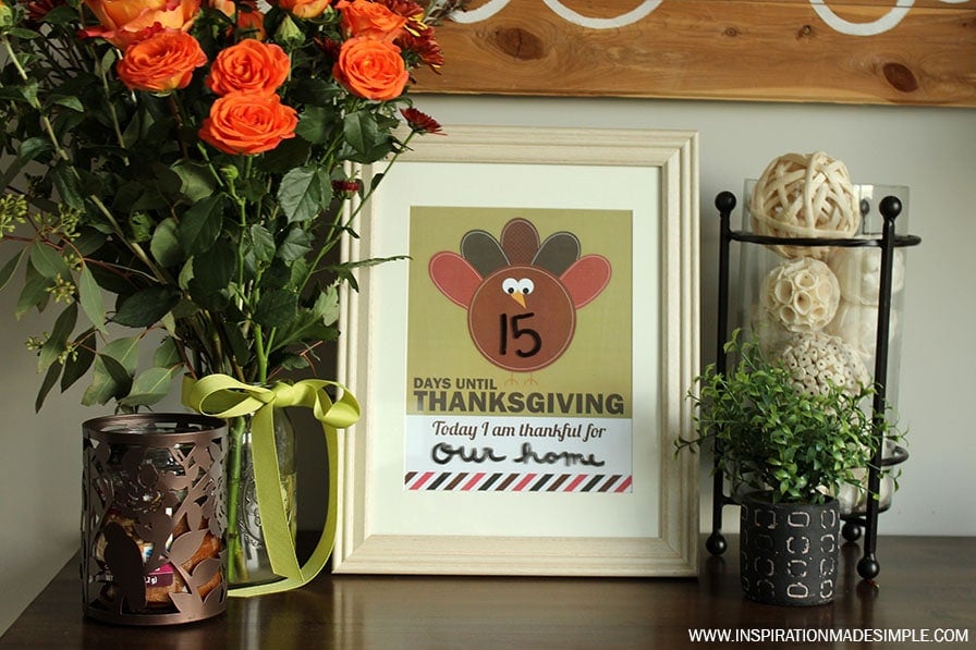 thanksgiving count down turkey sign