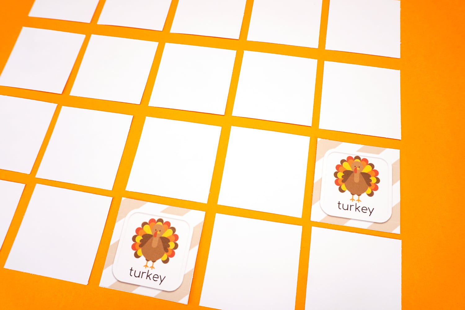 thanksgiving turkey in memory match game