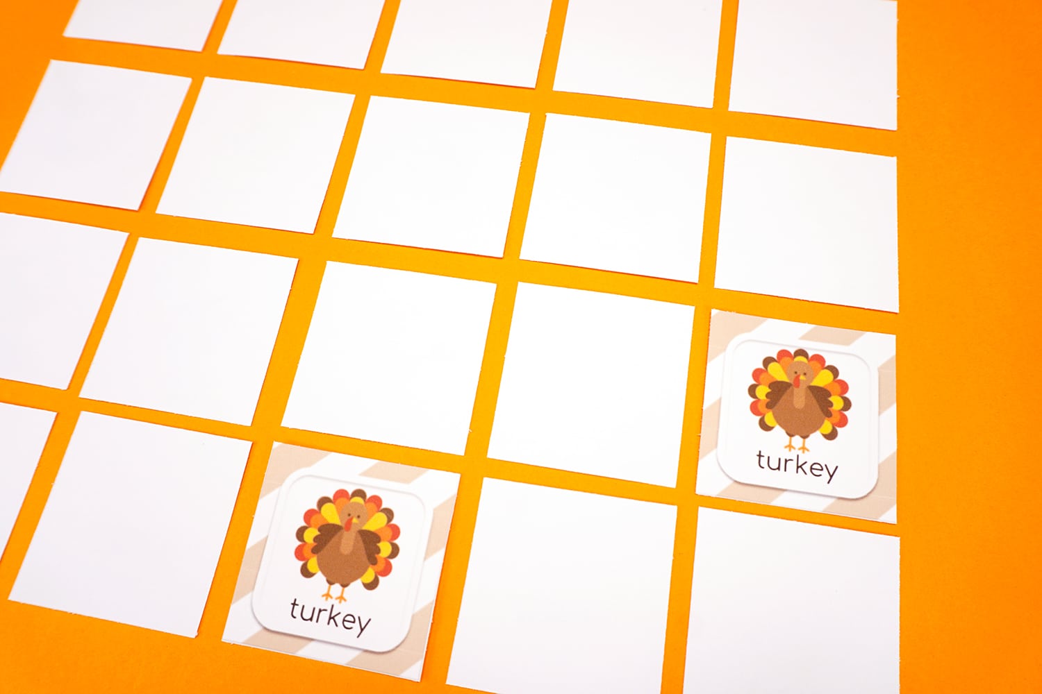 thanksgiving turkey in memory match game