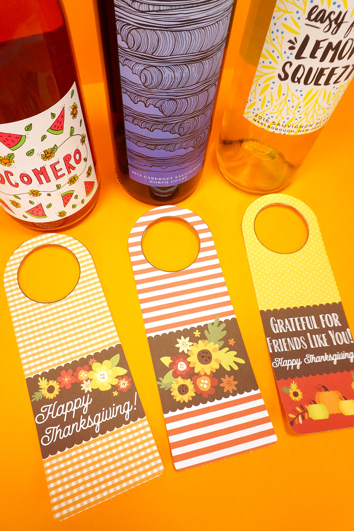 wine bottle tags for thanksgiving