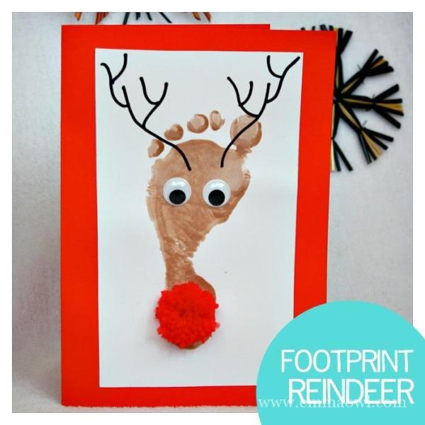 footprint reindeer christmas kids craft