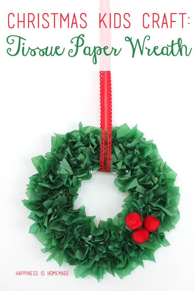 diy tissue paper christmas wreath