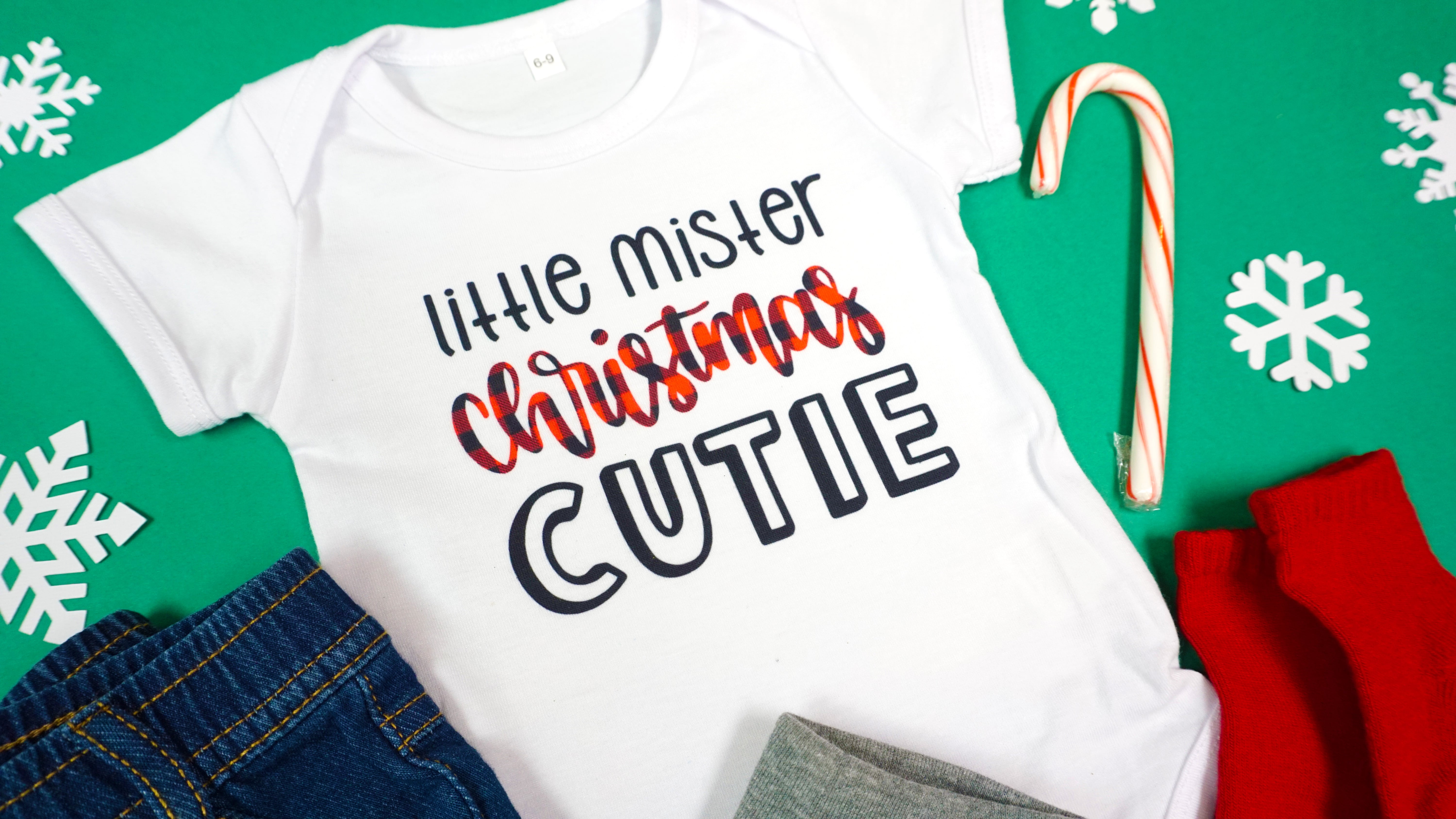 little mister christmas cutie svg file on shirt