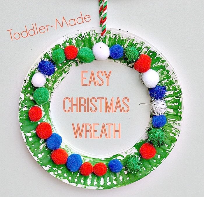 easy christmas wreath made from paper plate