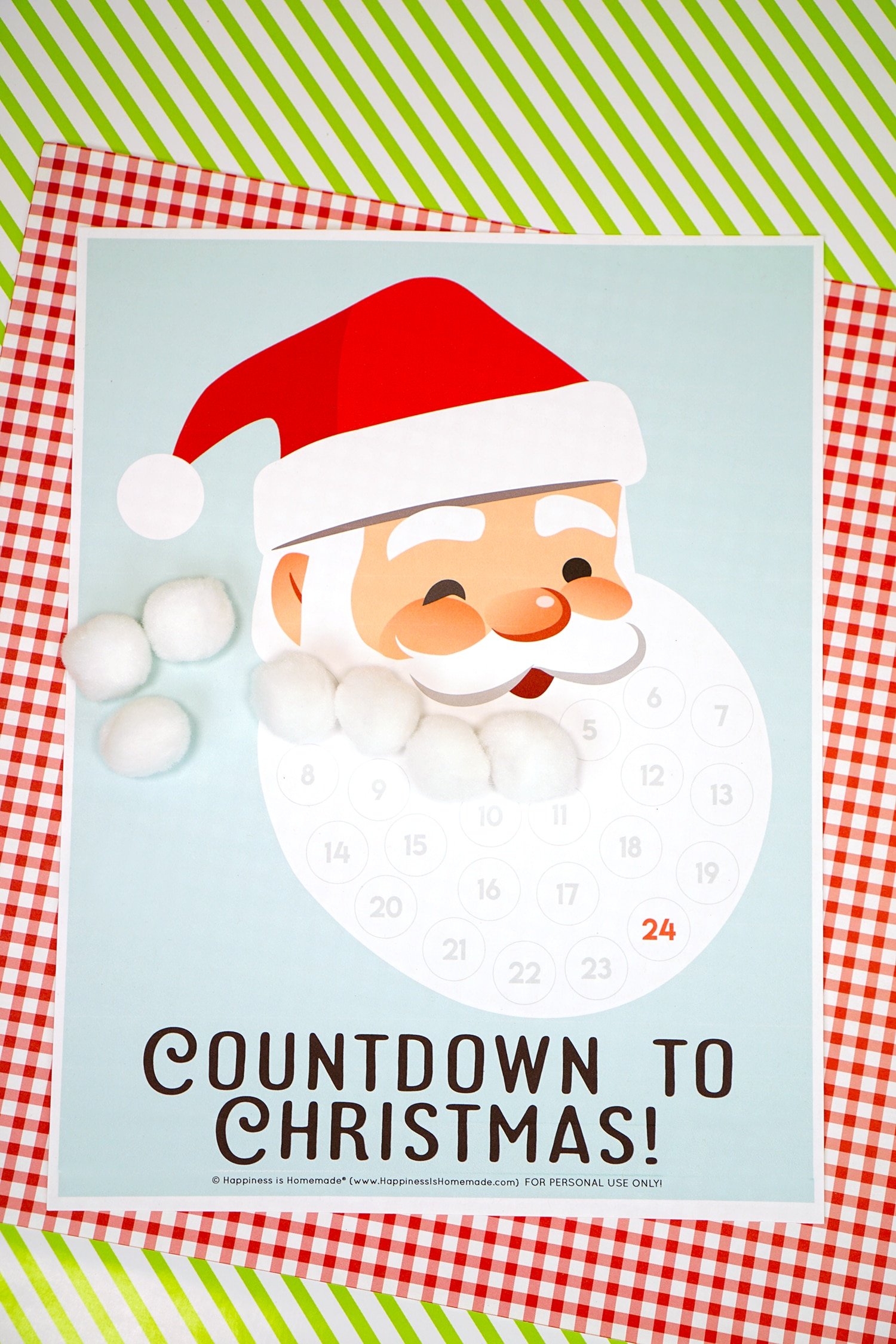 Santa Christmas Countdown Printable Happiness is Homemade