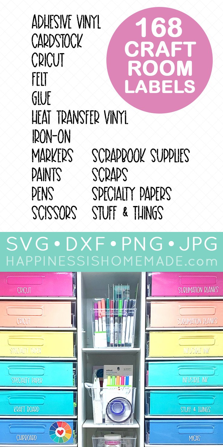 craft room labels svg file