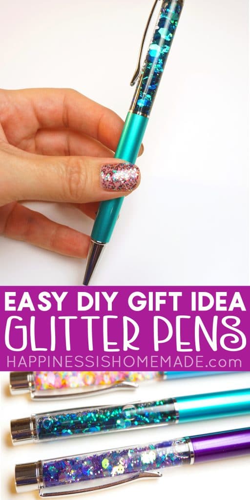 easy DIY gift idea glitter pens