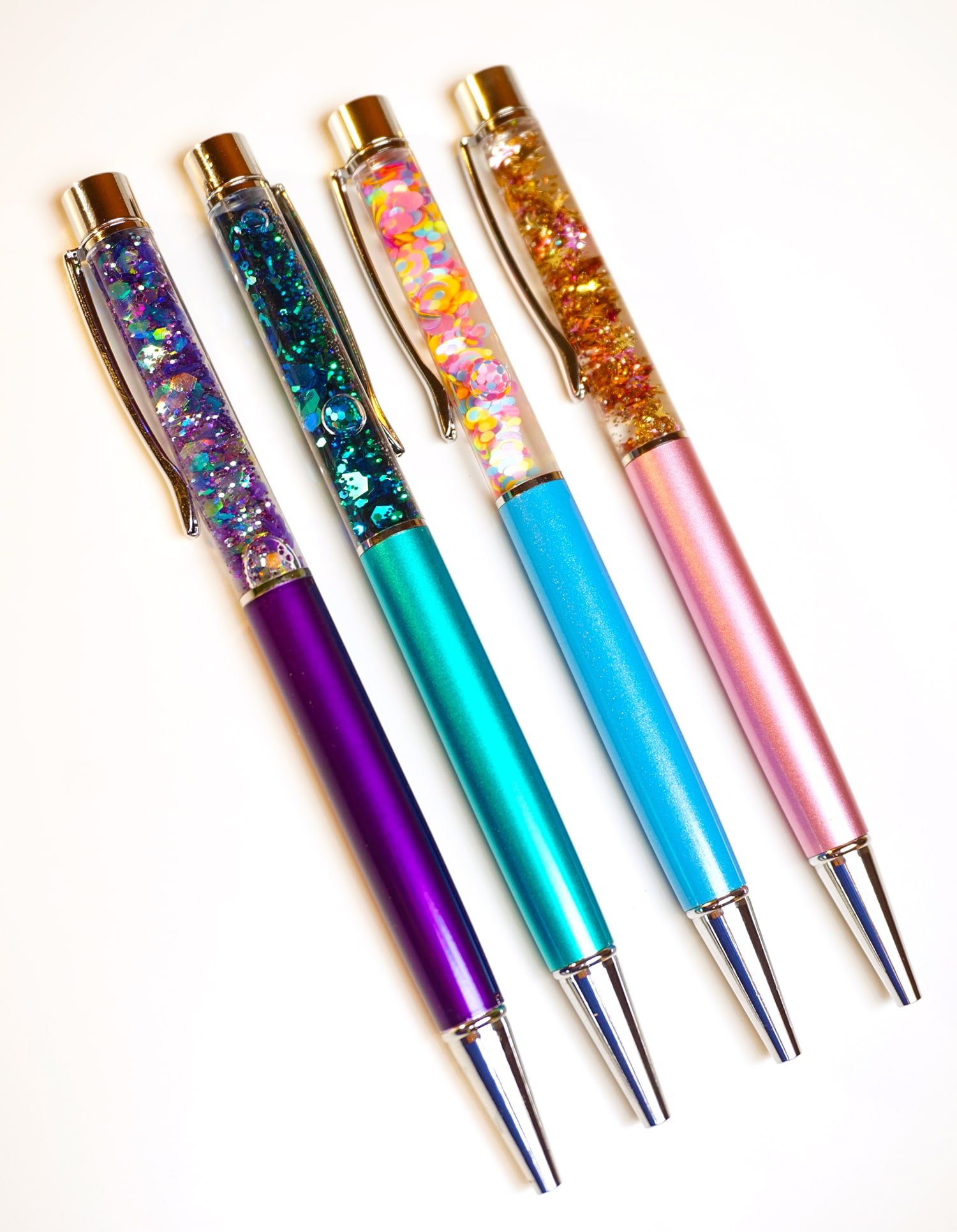 DIY glitter pens in various colors