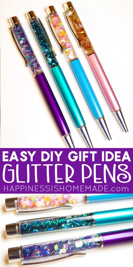 easy DIY gift idea glitter pens