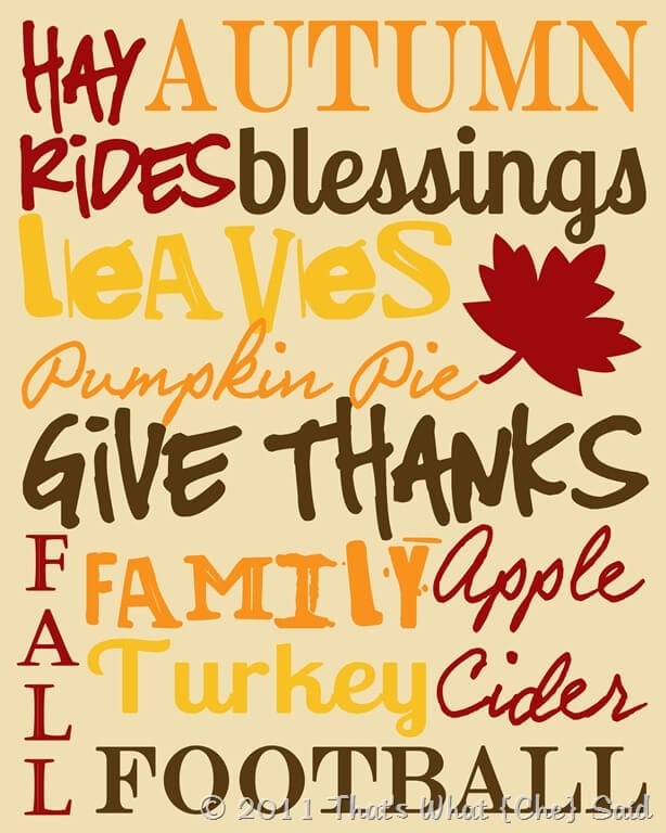 fall printable sayings thanksgiving printables