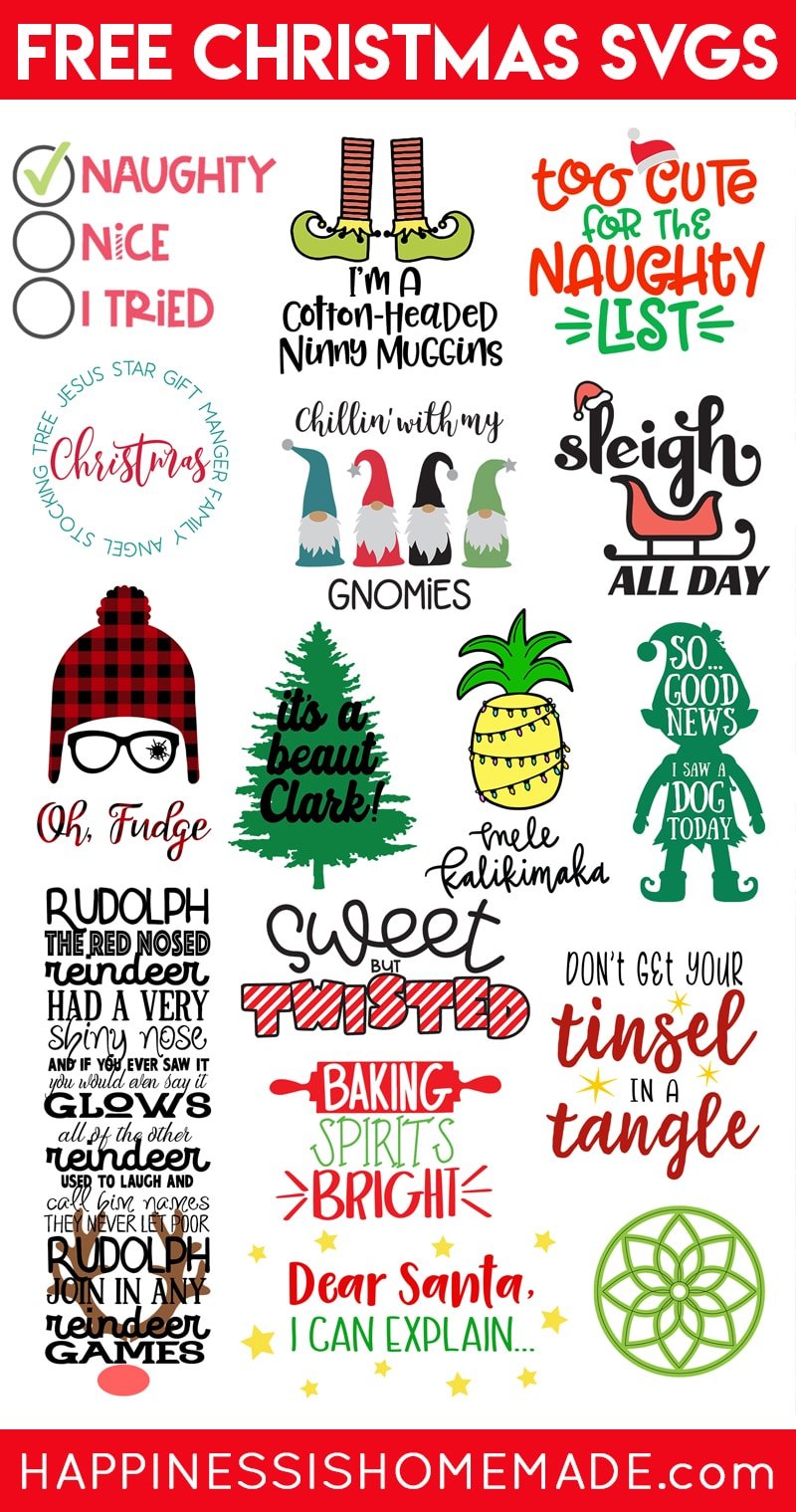 Download Free Christmas SVG Files - Happiness is Homemade