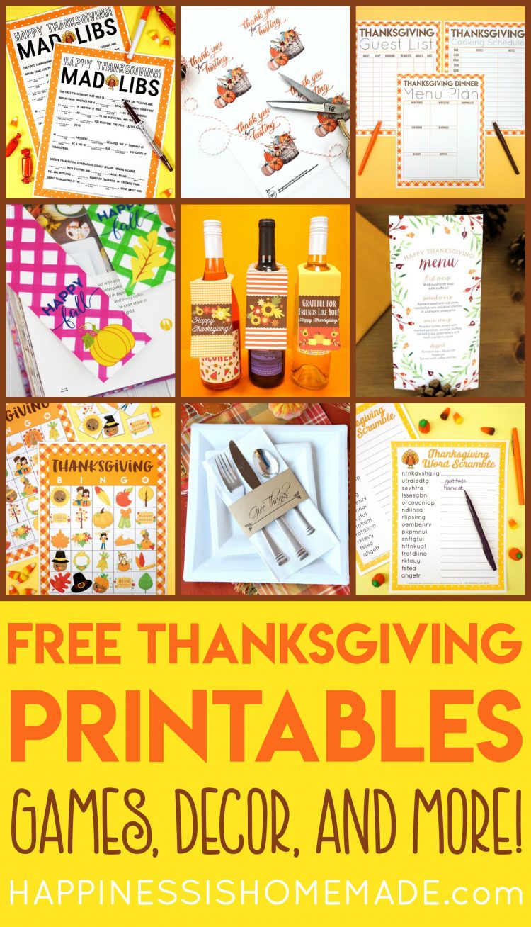 free thanksgiving printables