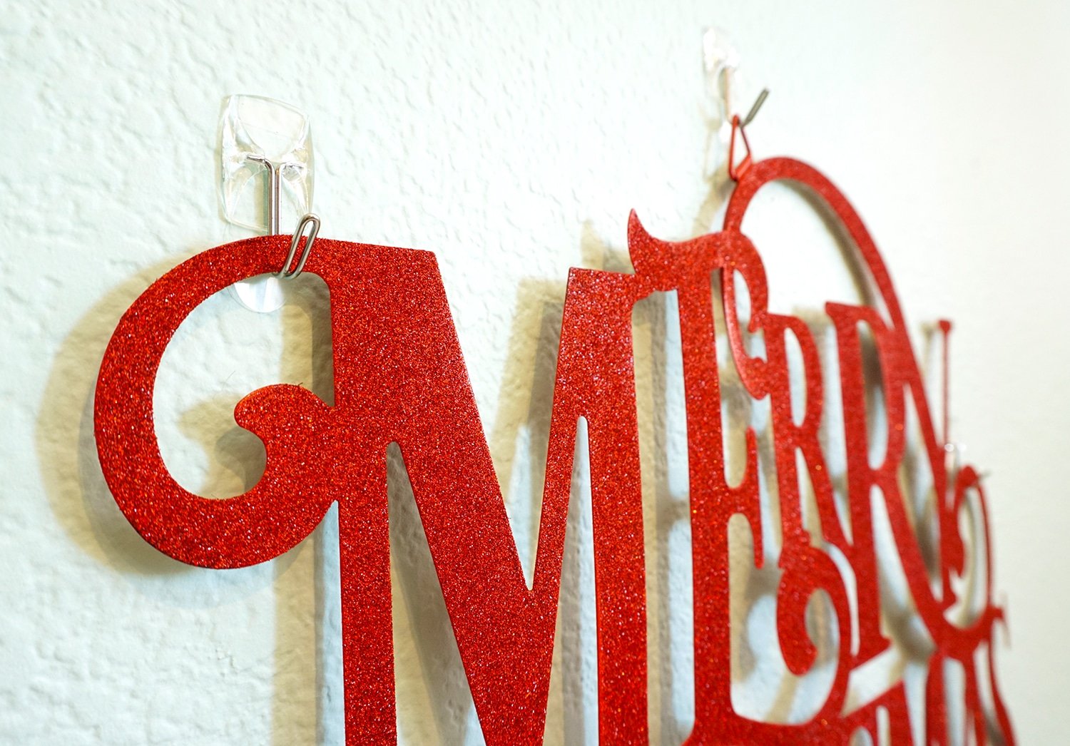 hanging merry christmas sign