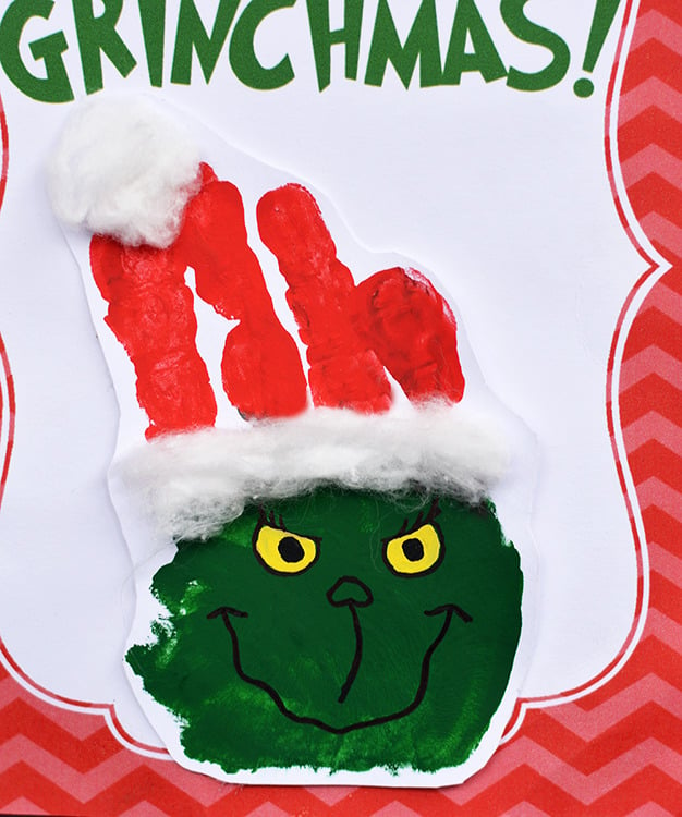 grinch handprint craft for kids