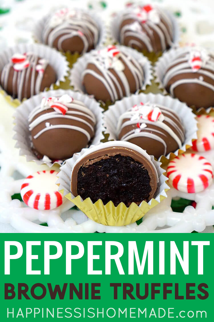 Peppermint Brownie Truffles