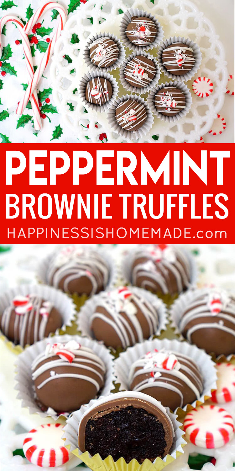 Peppermint Brownie Truffles