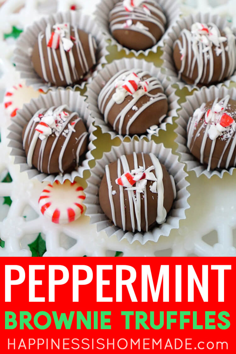 Peppermint Brownie Truffles