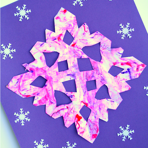 preschool winter art snowflake craft
