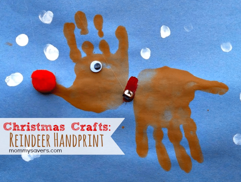 reindeer made from two handprints 