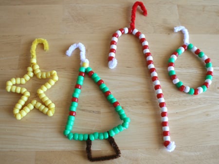 christmas ornaments made from beads