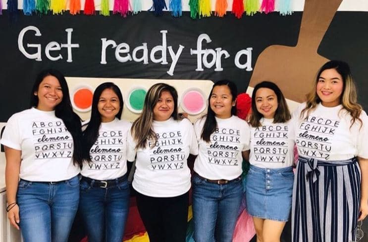 teachers wearing school shirts