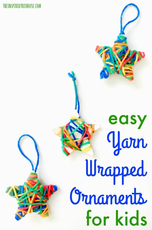 Easy Christmas Ornament Yarn Craft Kids can Make » Preschool Toolkit