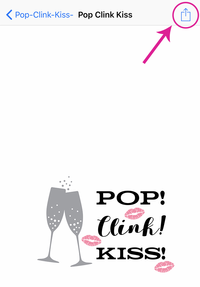 small box with arrow pointing up circled at the top of the pop clink kiss file preview page