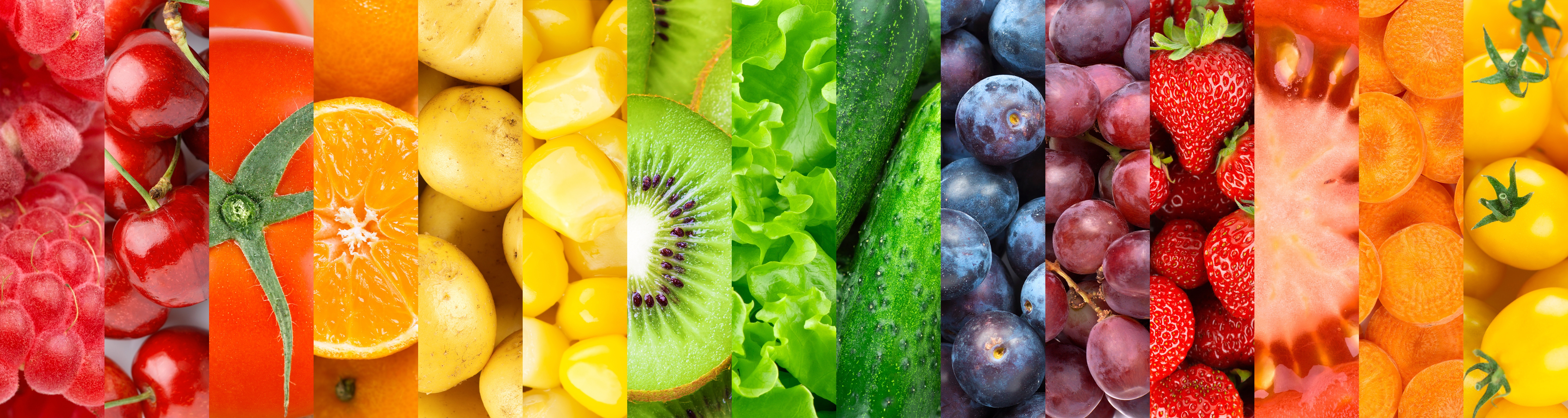 collage of fruits and vegetables