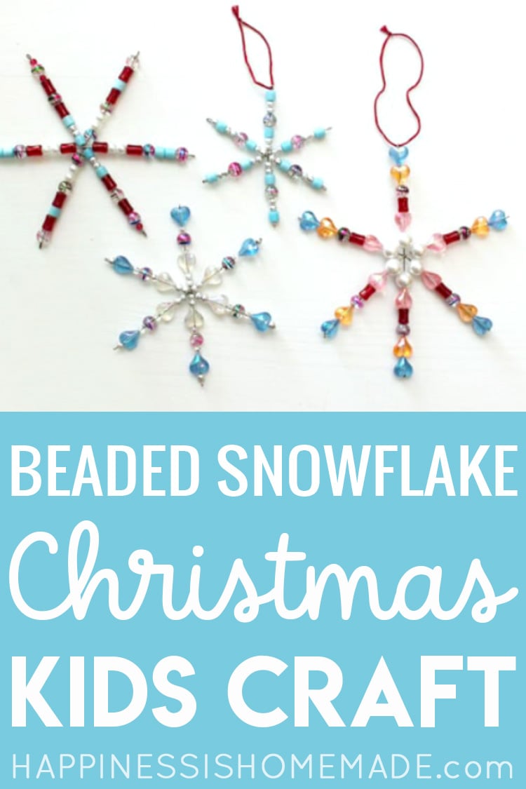 Beaded Snowflake Christmas Kids Craft