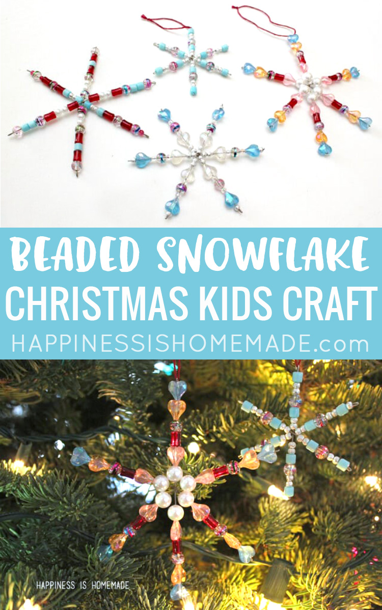 Beaded Snowflake Christmas Kids Craft