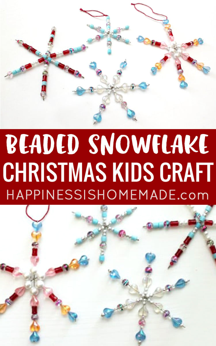 Beaded Snowflake Christmas Kids Craft