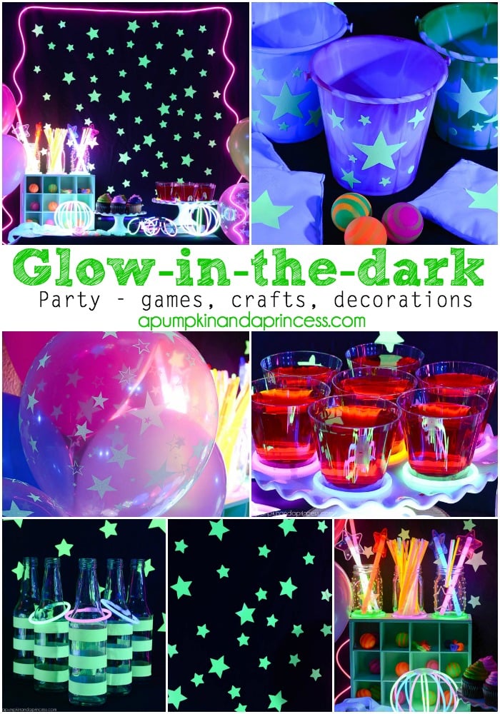 DIY glow in the dark party collage