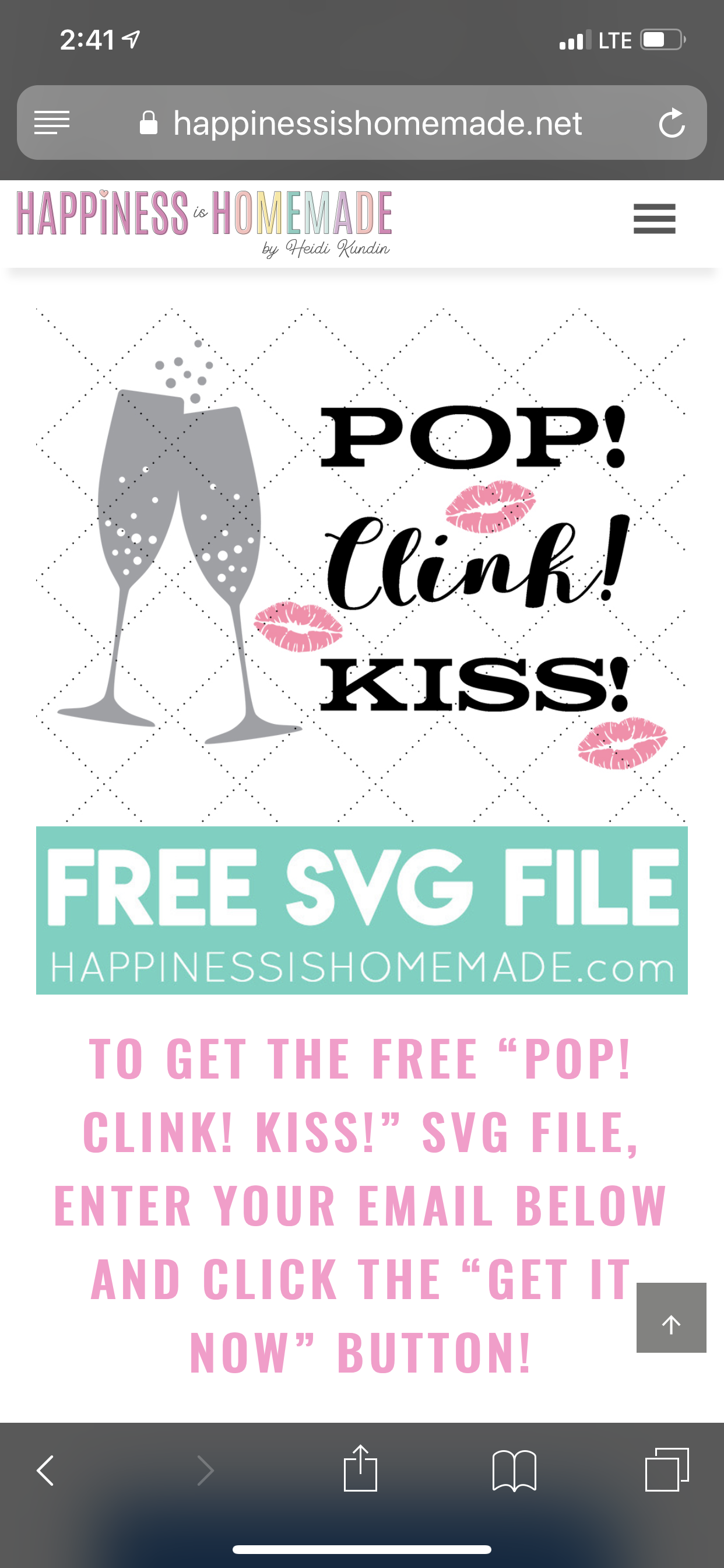 pop clink kiss svg file offer